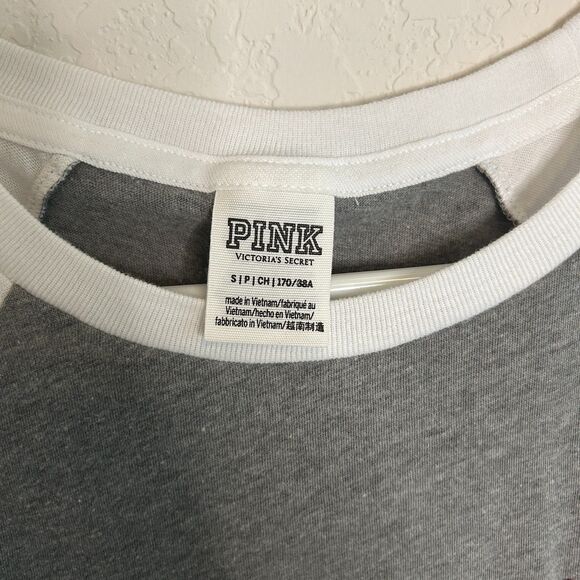 Victorias Secret PINK Baseball Shirt Red White Blue Sz Small - Picture 6 of 7